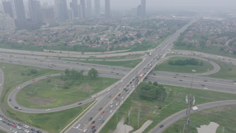mississauga wildfire smoke creates a hazy, smog-filled atmosphere in the urban landscape