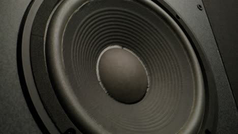 close-up of a speaker woofer