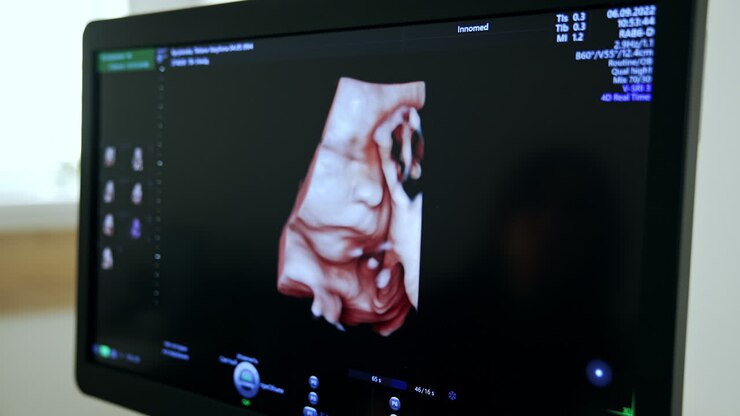 Immagine ecografica 3D di un feto