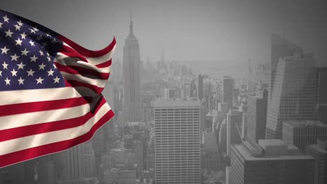 american national falg waving
