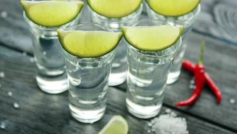 tequila shots served on table