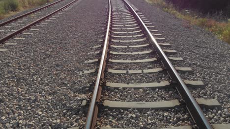 train tracks in a gravel roadbed