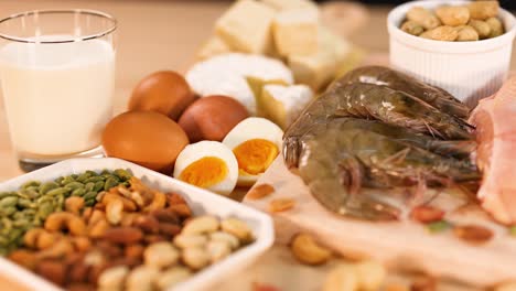 variety of protein sources including meat and nuts