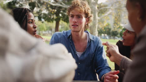 people gathering in the park