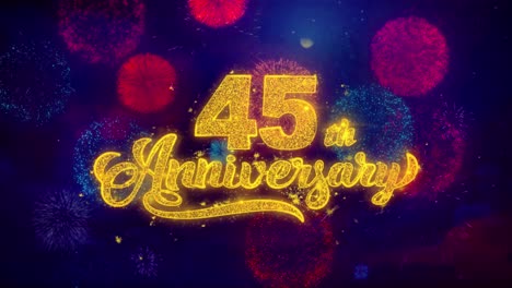 45th anniversary celebration with fireworks