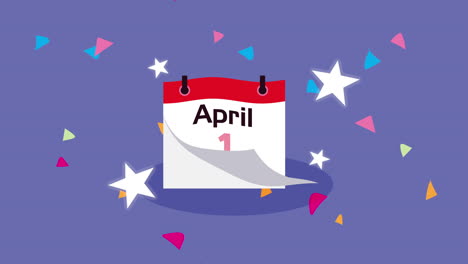 calendario y estrellas del día de los tontos de abril