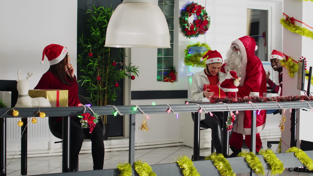 Festive Christmas celebration in the office