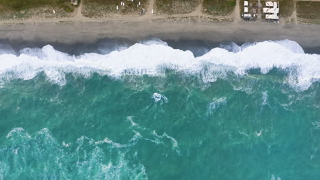 stormy waves on the beach