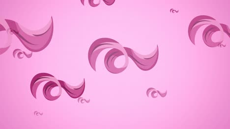 Animation-of-flying-pink-ribbon-on-pink-background