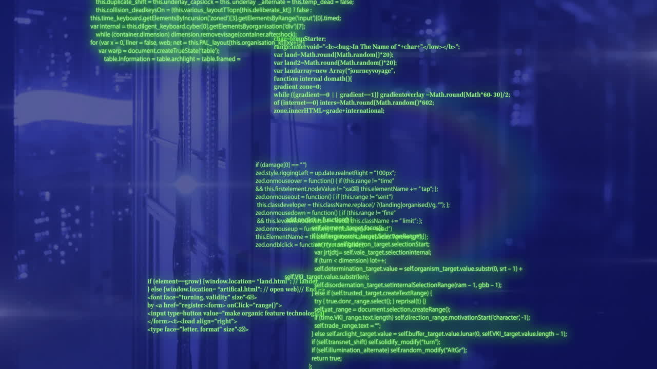 Animation of data processing over computer servers