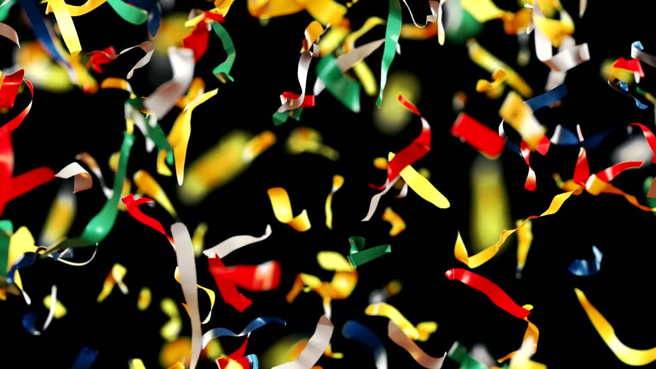 confeti en bucle de fondo colorido en 4k en cámara lenta
