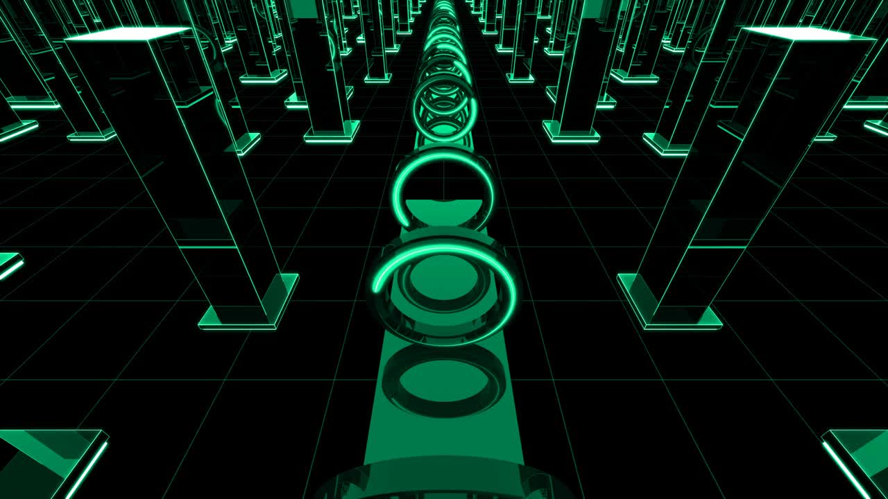 투르코이즈 4k 해상도 기술 루프 예술적 배경 끝없는