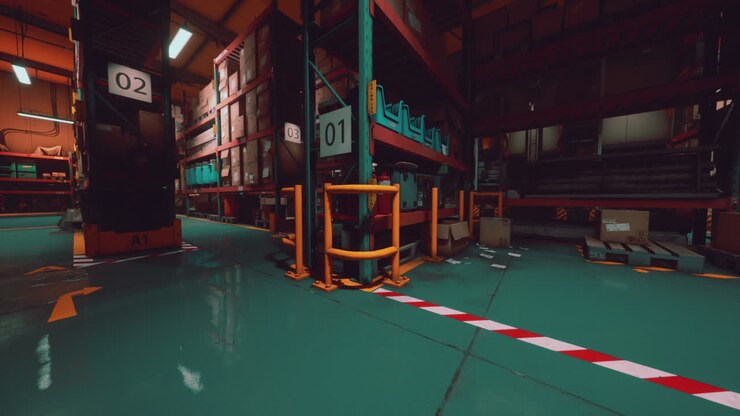 Interior of a warehouse storage of retail shop
