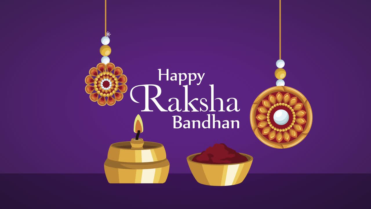 feliz raksha bandhan letras con pulseras vela y polvo