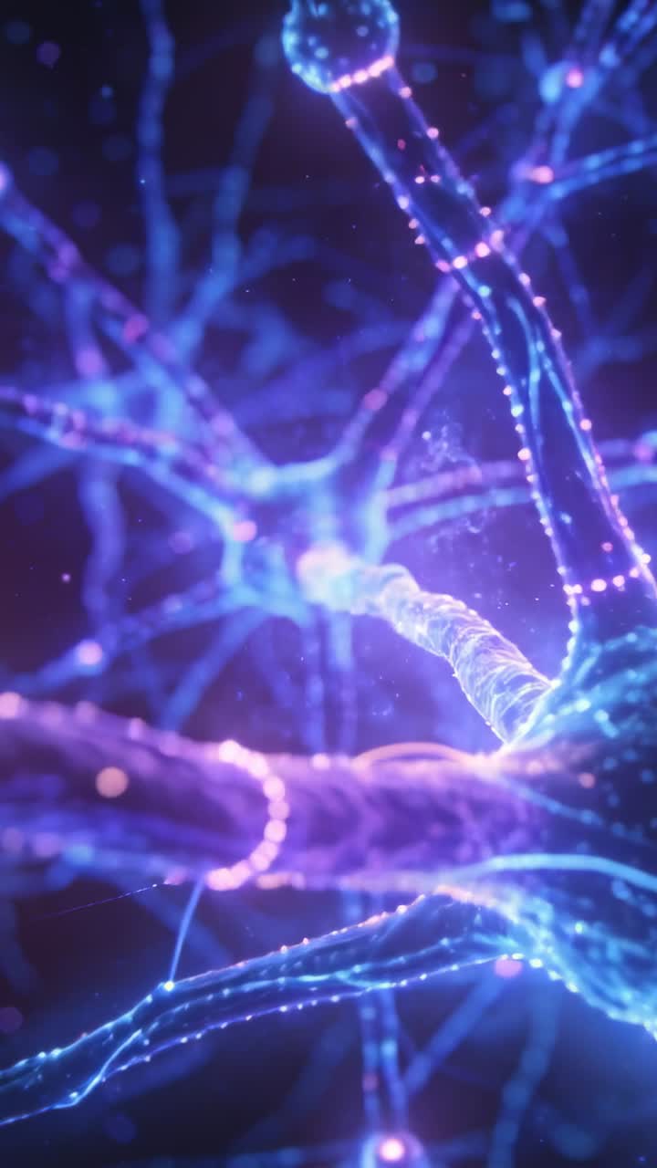 Abstract 3D Animation of a Glowing Neural Network