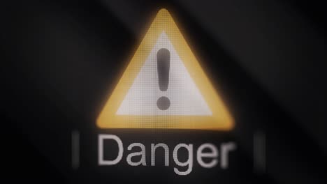 danger sign on digital display