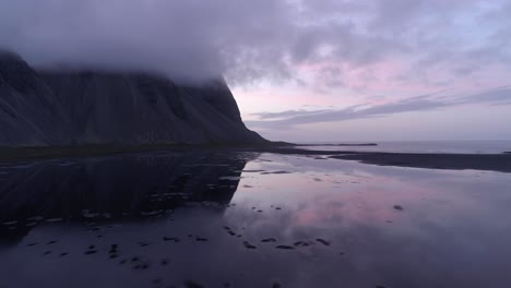 icelandic coastline at sunset