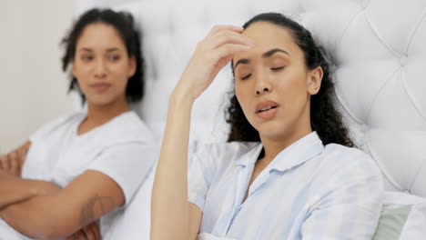 Argument,-annoyed-and-lesbian-couple-fighting