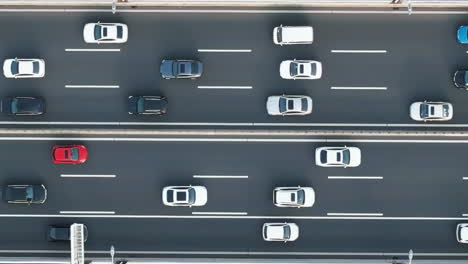 aerial photography of traffic jam and congestion during day busy rush hour on highway in modern city