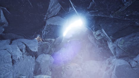 sun light inside mysterious cave