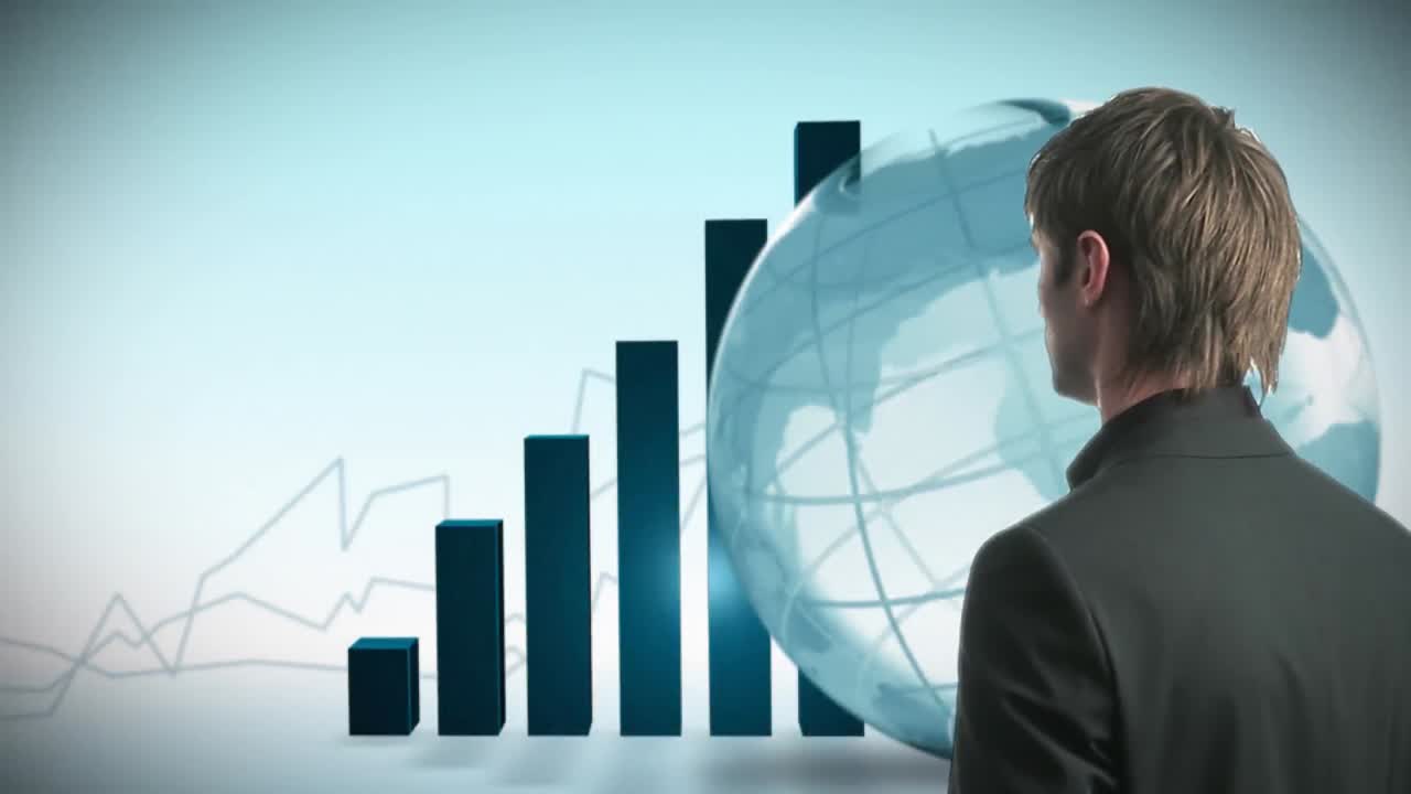 człowiek patrzący na wykres