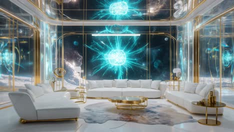 futuristic space living room