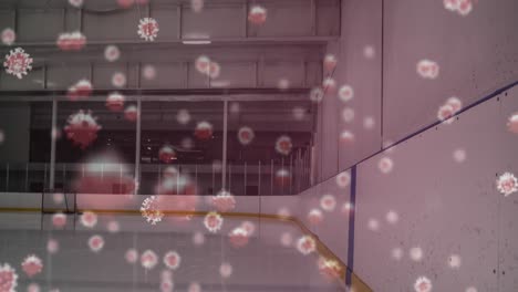 Covid-19-cells-against-empty-ice-hockey-field