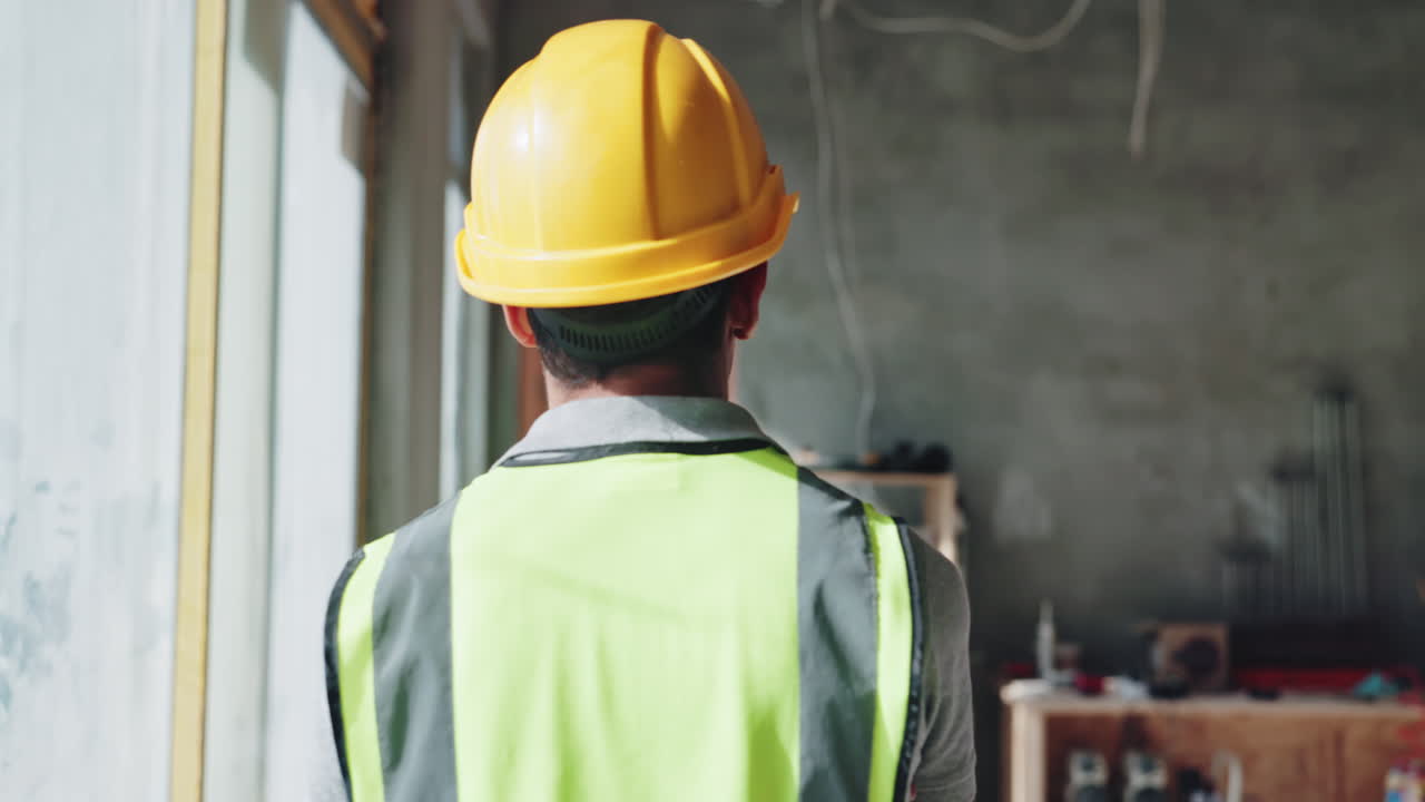 trabajador de la construcción en un sitio de construcción