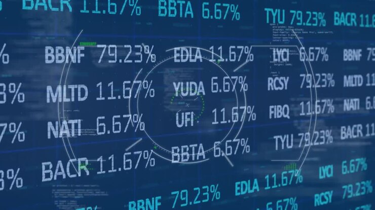 Animation of financial data processing over circles