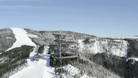 the sky walk tourist attraction in winter mountains,morava,czechia