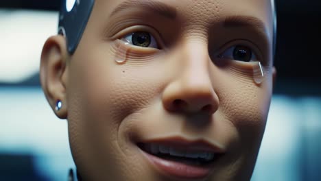 in an impressive display at a technology expo, a robot showcases human-like emotions as it interacts with attendees. the exhibit highlights advancements in ai and robotics.