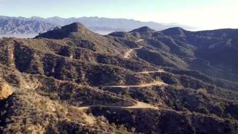 runyon canyon over los angeles city and under the hollywood sign in california