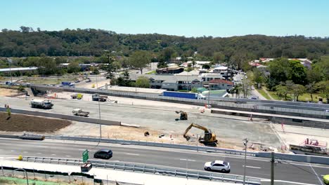 roadworks on the m1 motorway near reedy creek on the gold coast in queensland australia