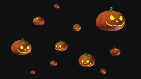 halloween de todos los santos y muchas calabazas en un fondo transparente.