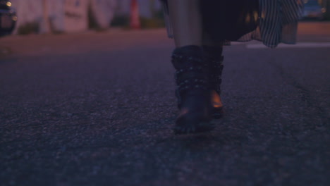 close up of legs walking 4k