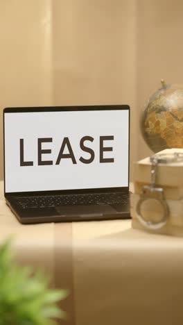 vertical video of lease displayed in legal laptop screen