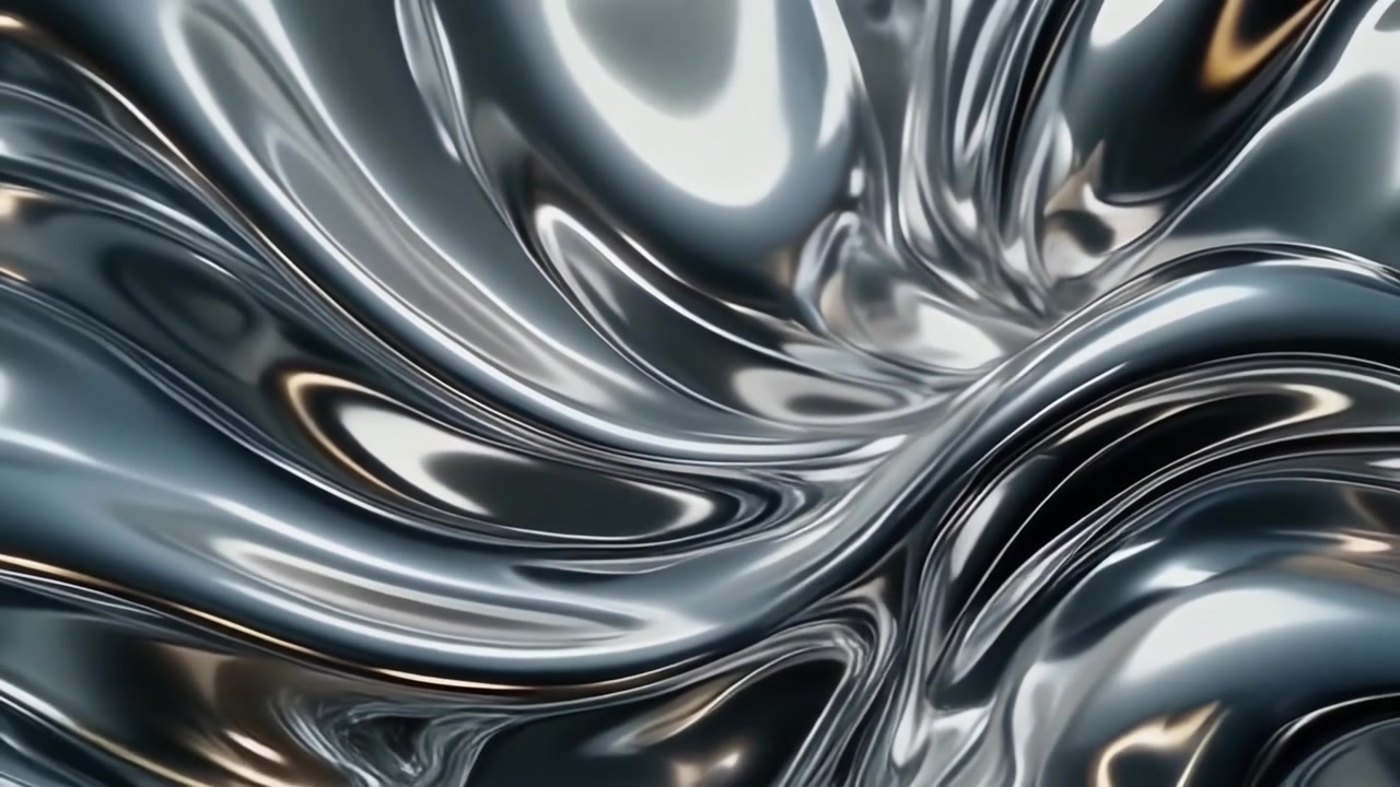 Metallo liquido astratto che scorre al rallentatore