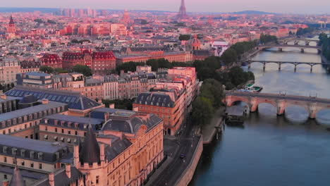 aerial view to the city and the eiffel tower, paris, france