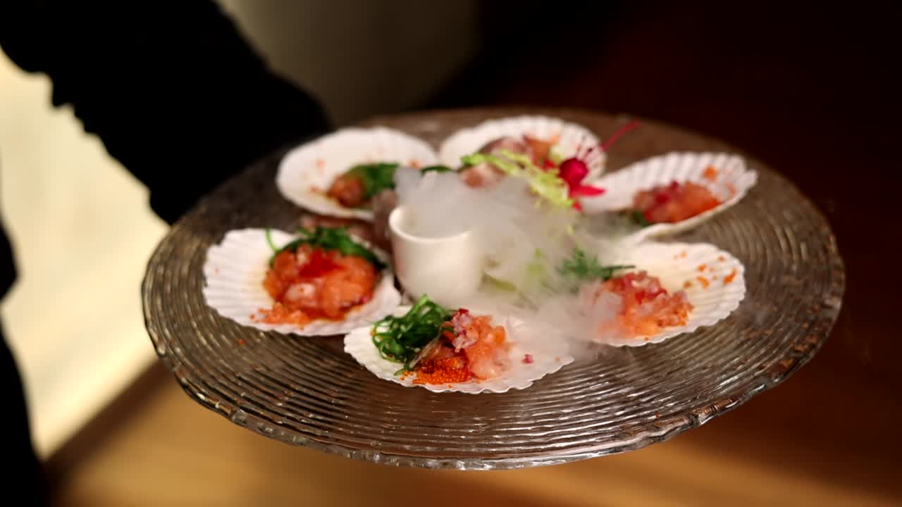 aperitivo de vieiras ahumadas