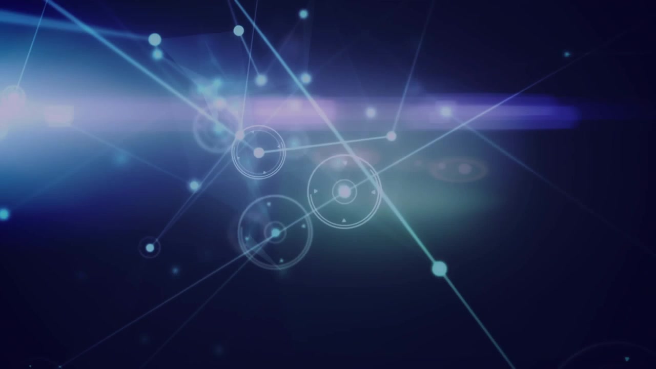 Abstract Digital Network Connections with Glowing Lines and Dots