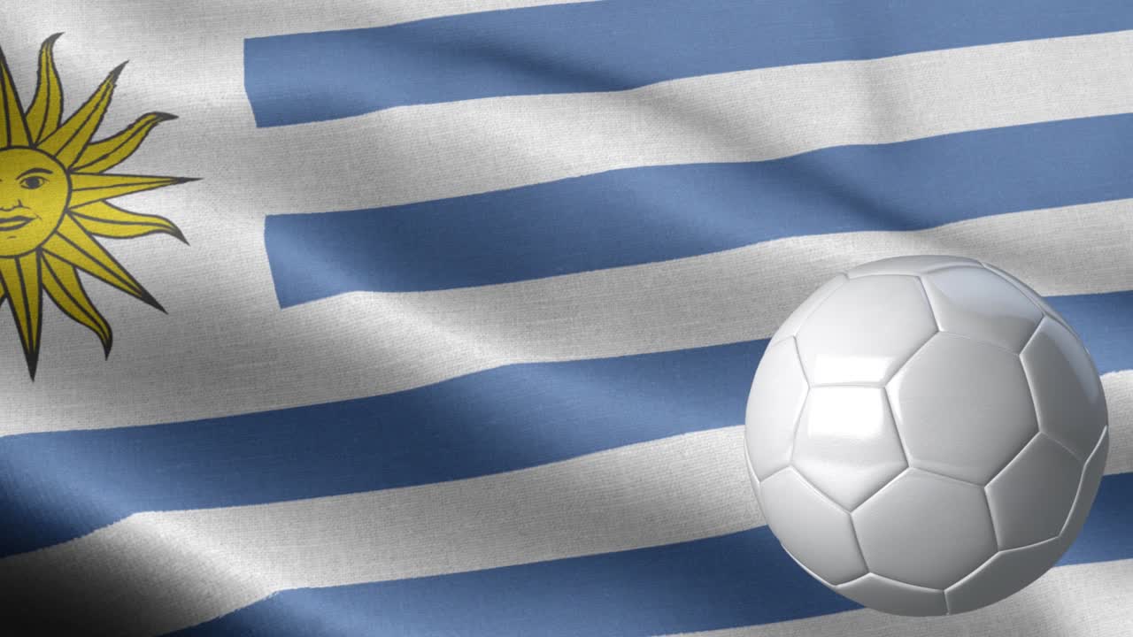 우루과이의 발과 축구공 - 우루와이 발 높은 세부 사항 - 축구공과 발