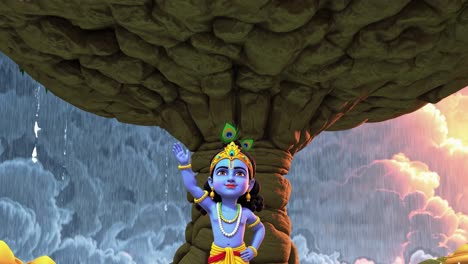 krishna under a rain tree