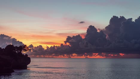 sunset view from cliffside with people