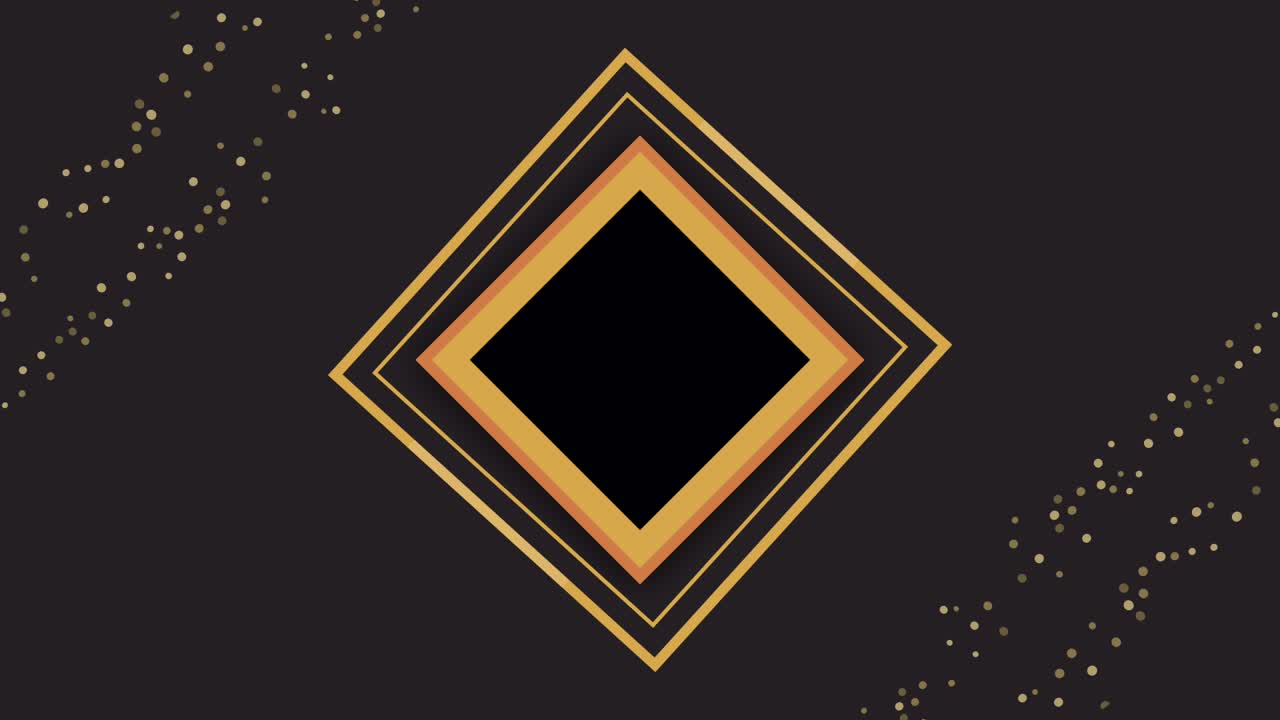 golden frame with rhombus form animation
