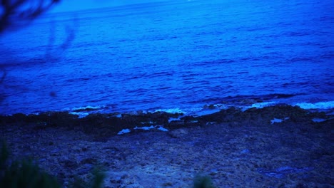 cliffs in southern france in the evening with bluish light