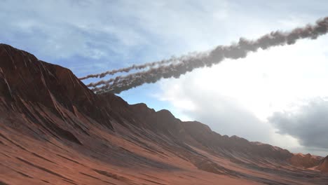 meteor impact on a desert planet