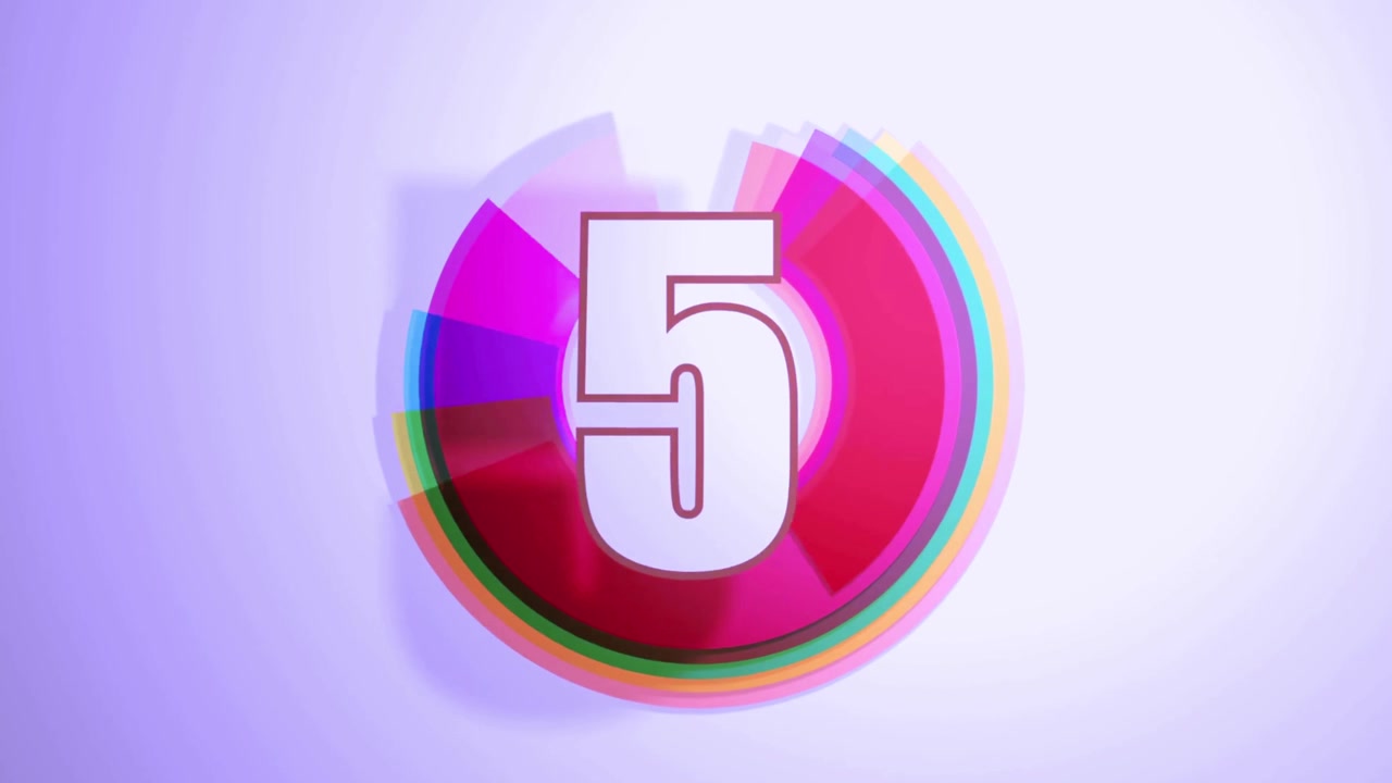 Timer conto alla rovescia colorato con elementi grafici circolari rotanti