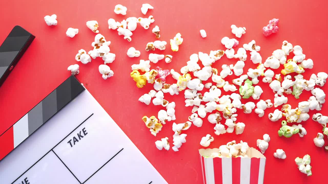 Popcorn og Clapperboard