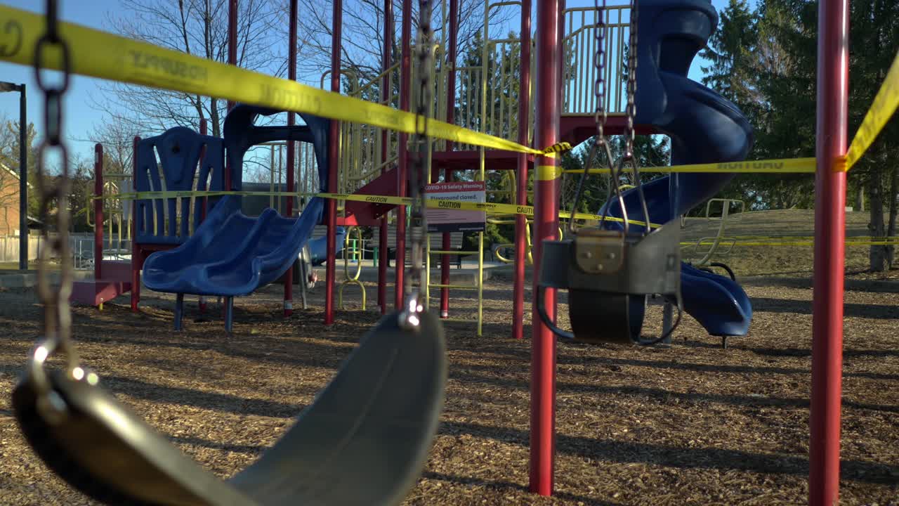 Quarantined Playground Equipment Slow Right Left Movement