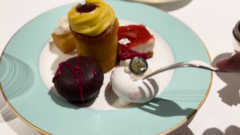 afternoon tea dessert plate fork